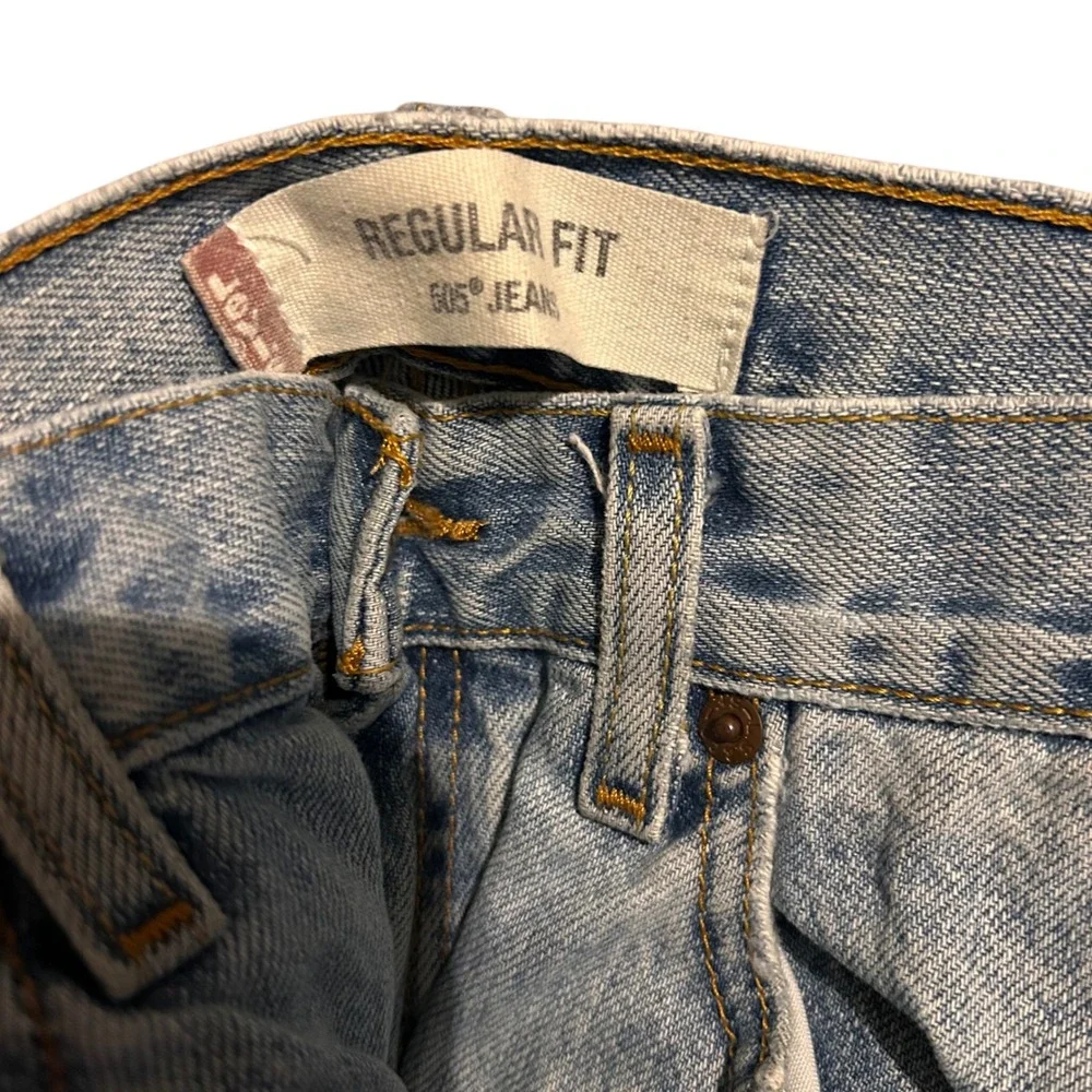 Y2K‎ Levis 505 Regular Fit Jeans Mens 33x30 Light Wash Blue Straight Leg Denim